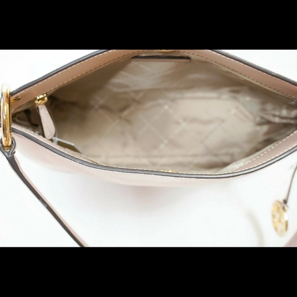 Michael Kors - Nicole Medium Leather Shoulder Bag - Ballet - Picture 6 of 12